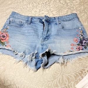 Massimo Supply co.jean women's shorts color blue and floral denim shorts and wom